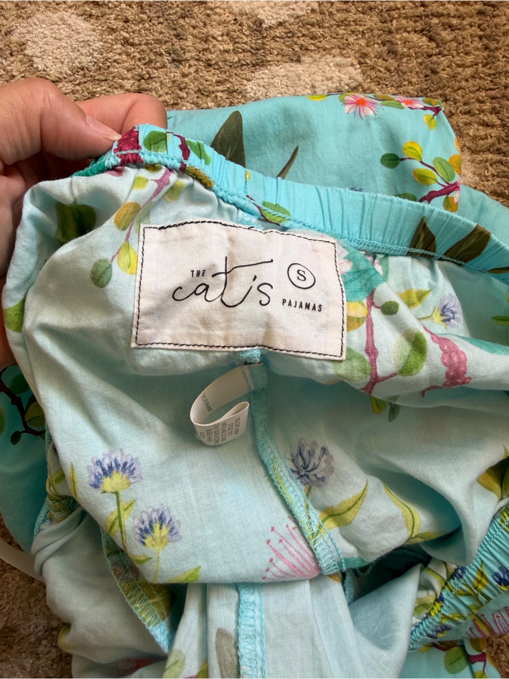 The Cat’s Pajama Set-Blue Botanical Small - Picture 8 of 10